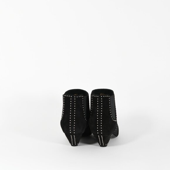 Saint Laurent Blaze Studded Suede Ankle Boots Black Size 38.5 New with Box - Picture 8 of 16